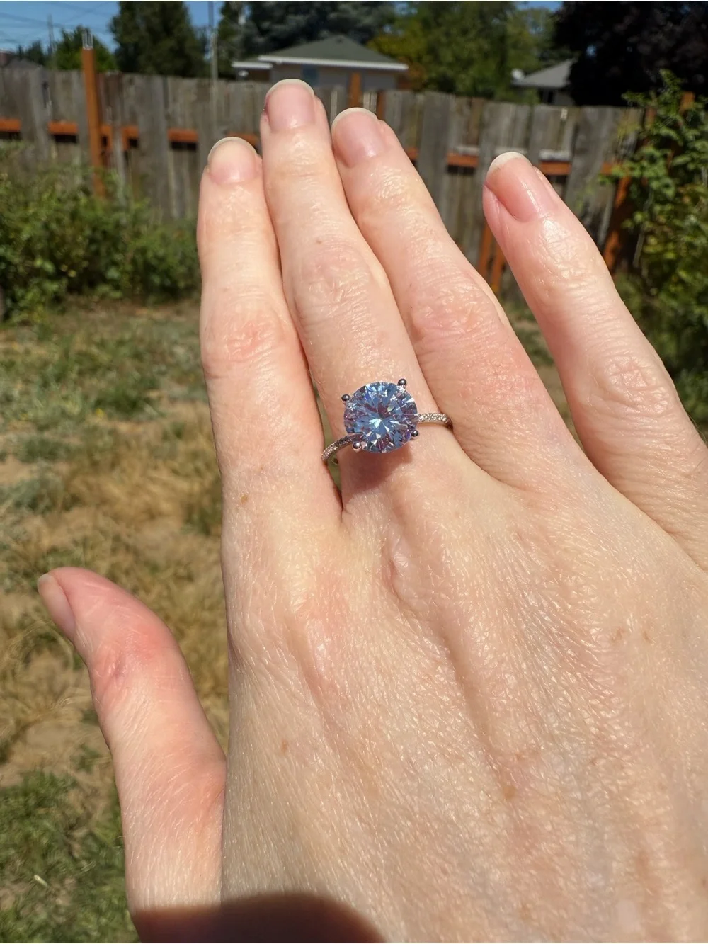 Elegant Natural Zircon Silver Women's Ring